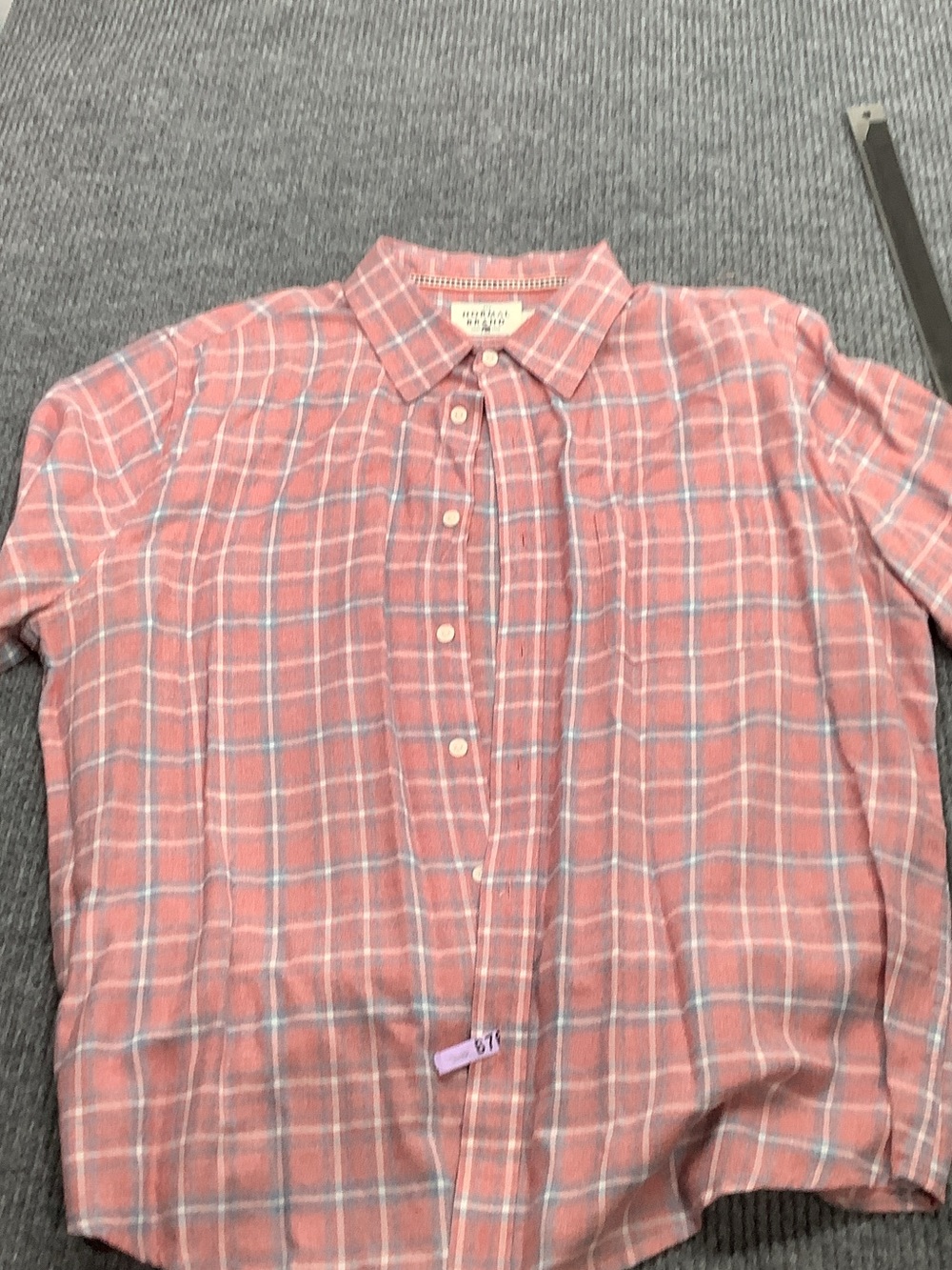 The Normal Brand Pink Plaid Button-Down Shirt with Light Blue Trim